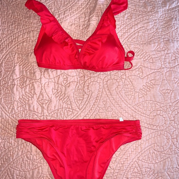 Red Ruffle Bikini - Picture 3 of 6